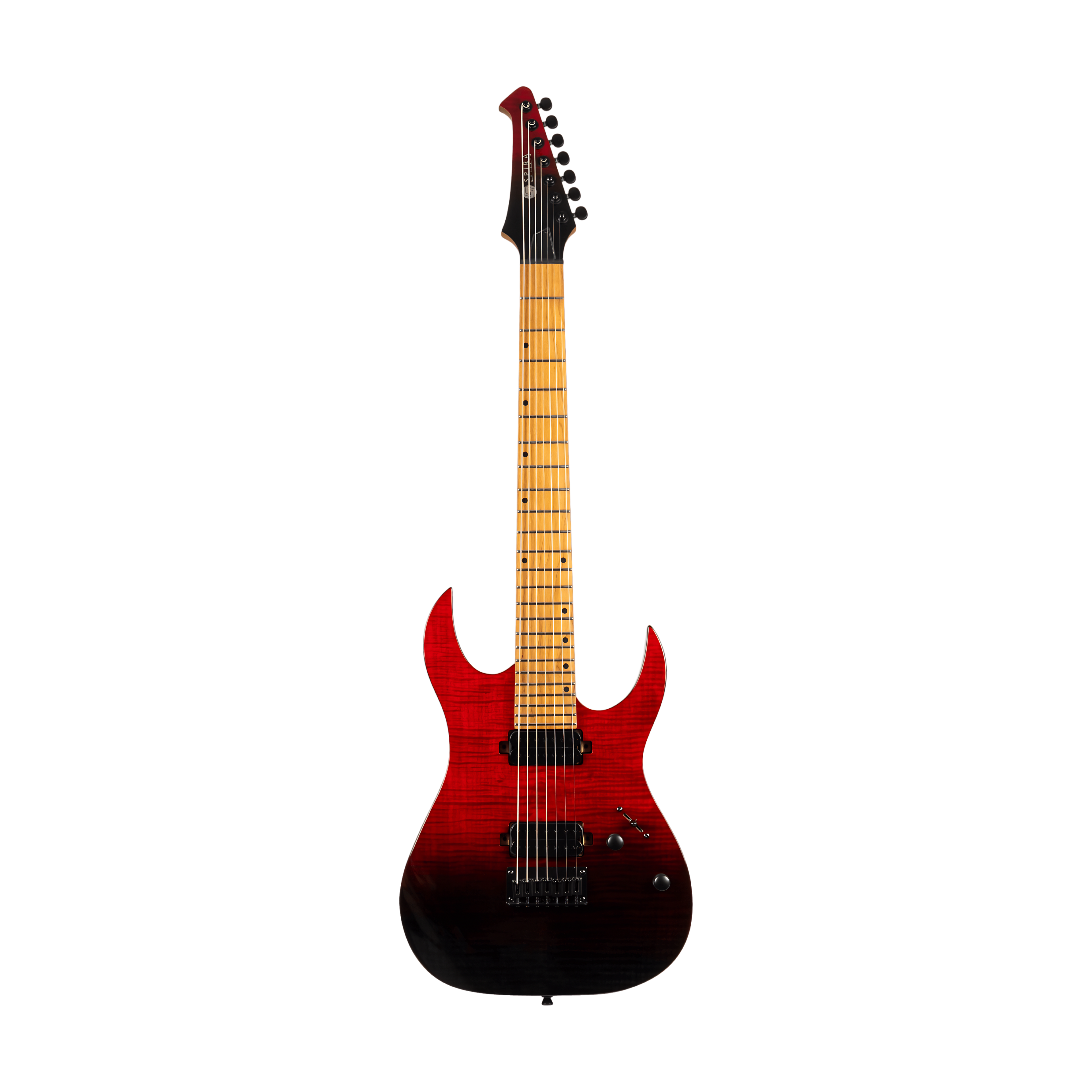 SPIRA S457 TRD Stratocaster Electric Guitar 7 String Trans Red