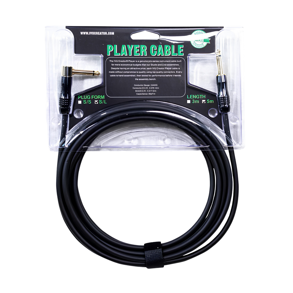 Kabel Instrumen Gitar IVU Creator Premium Profesional Pemain S/L 3 Meter 5 Meter