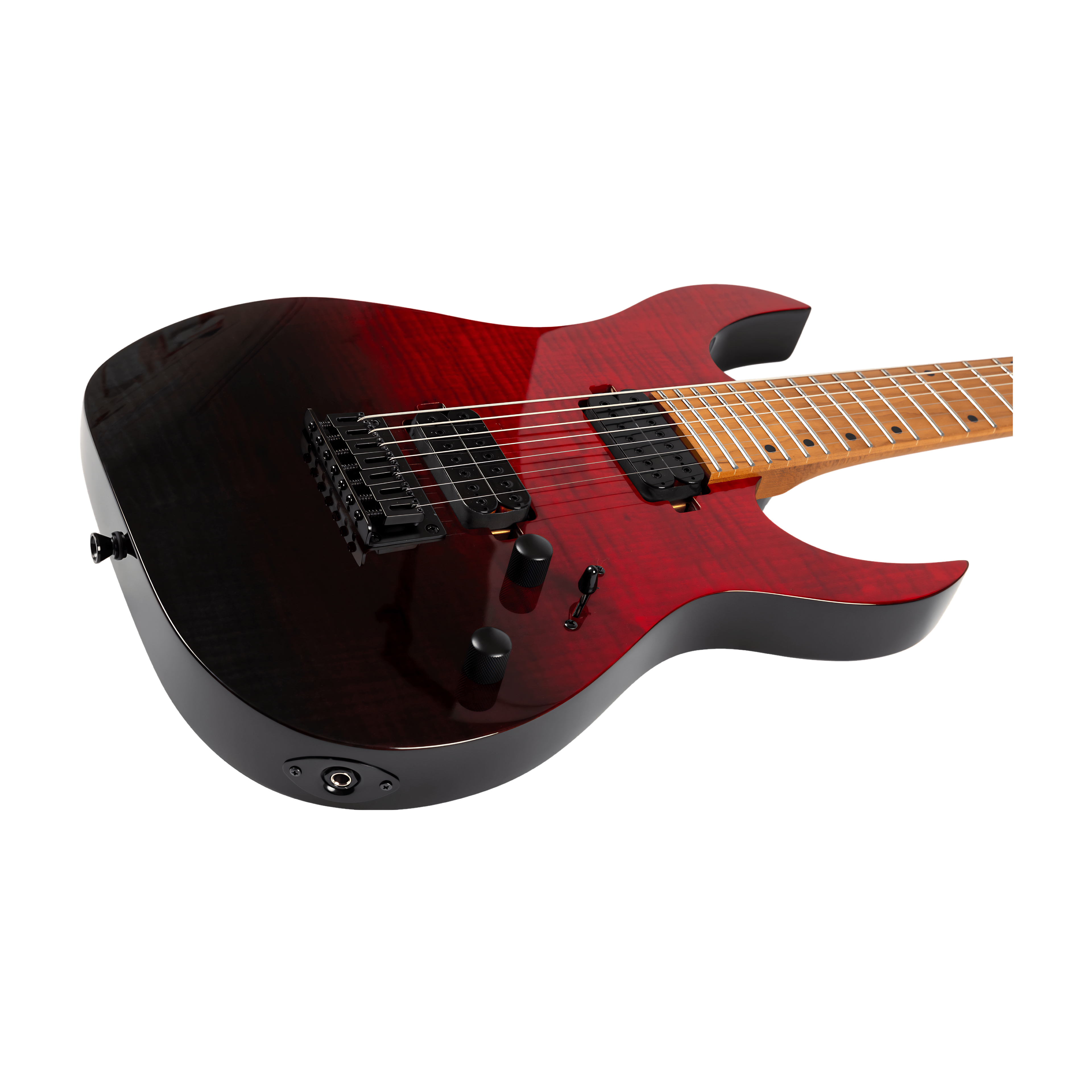 SPIRA S457 TRD Stratocaster Electric Guitar 7 String Trans Red