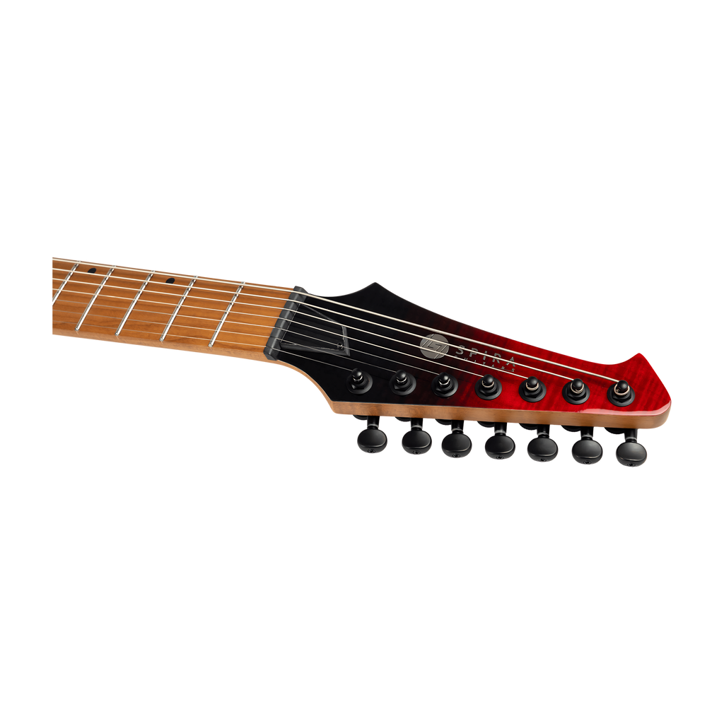 SPIRA S457 TRD Stratocaster Electric Guitar 7 String Trans Red