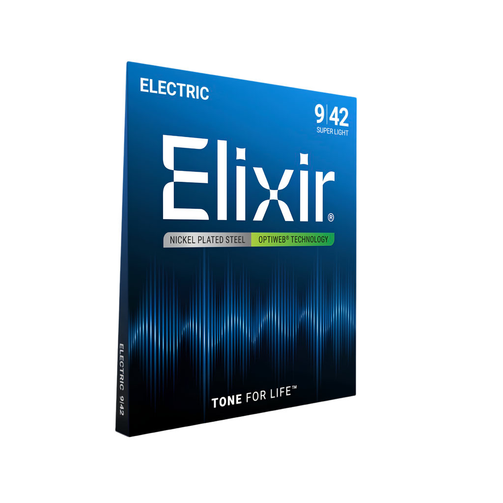 ELIXIR 19002 Optiweb Electric Guitar Strings, Super Light, 09-42