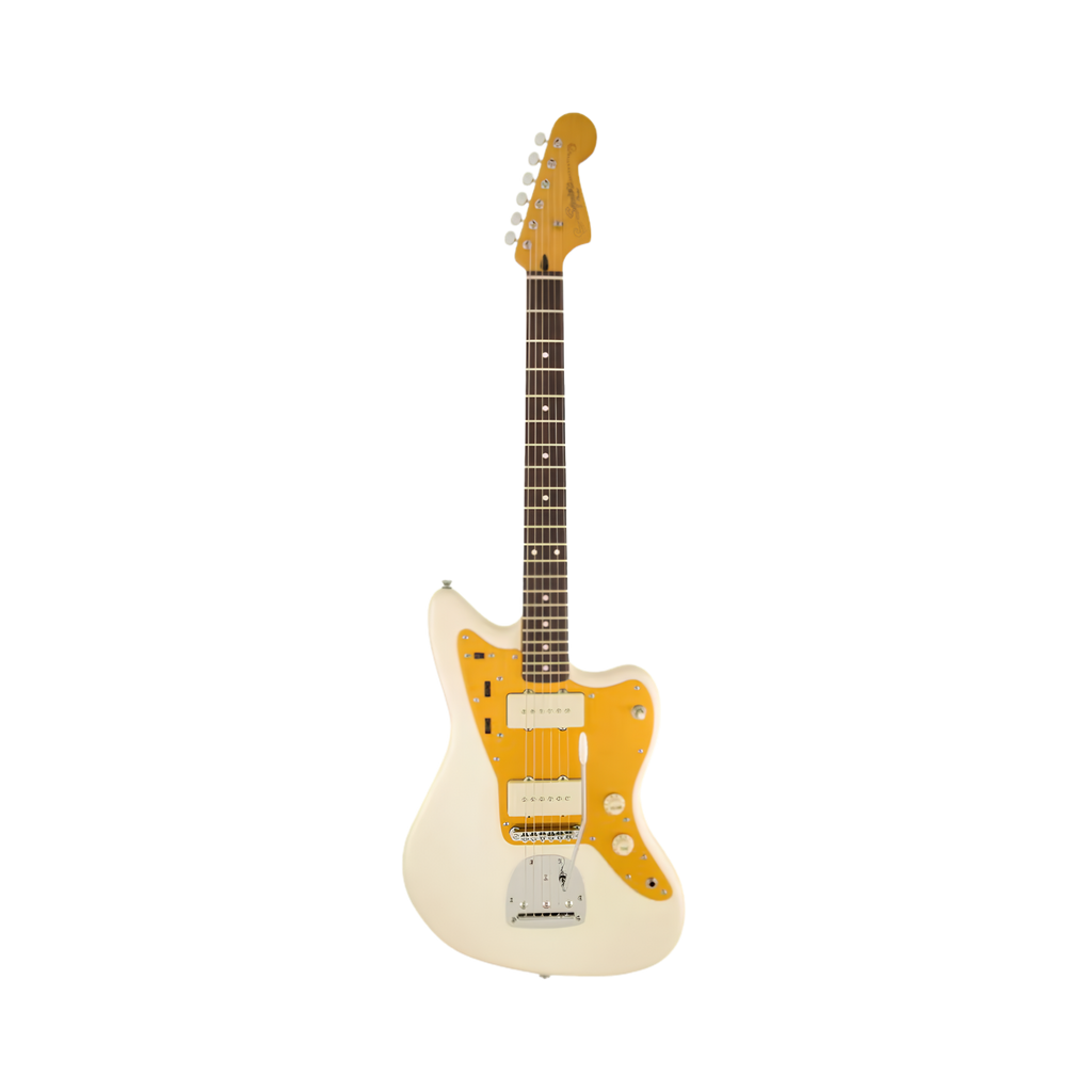 SQUIER J Mascis Signature Jazzmaster Electric Guitar, Laurel FB, Vintage White