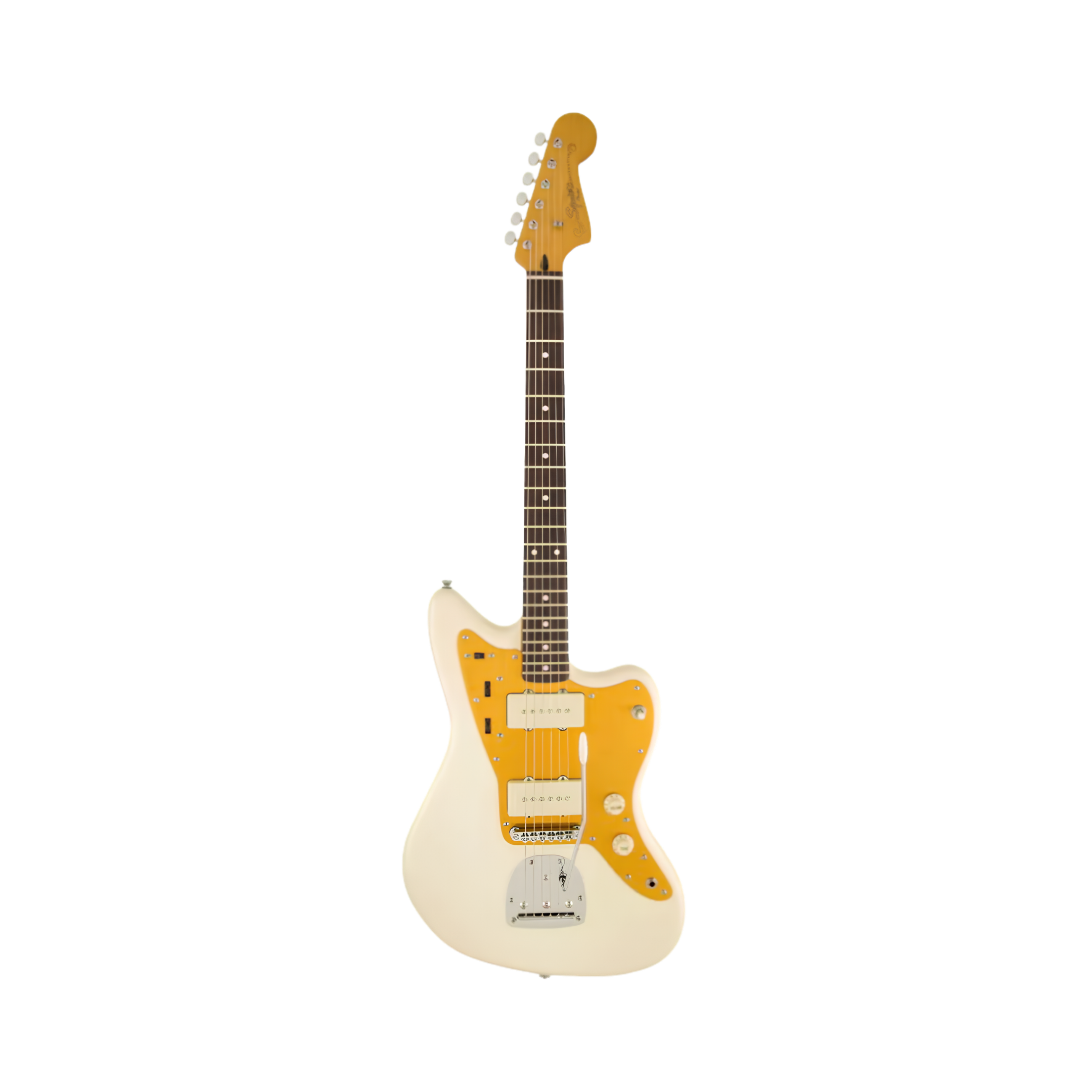 SQUIER J Mascis Signature Jazzmaster Electric Guitar, Laurel FB, Vintage White