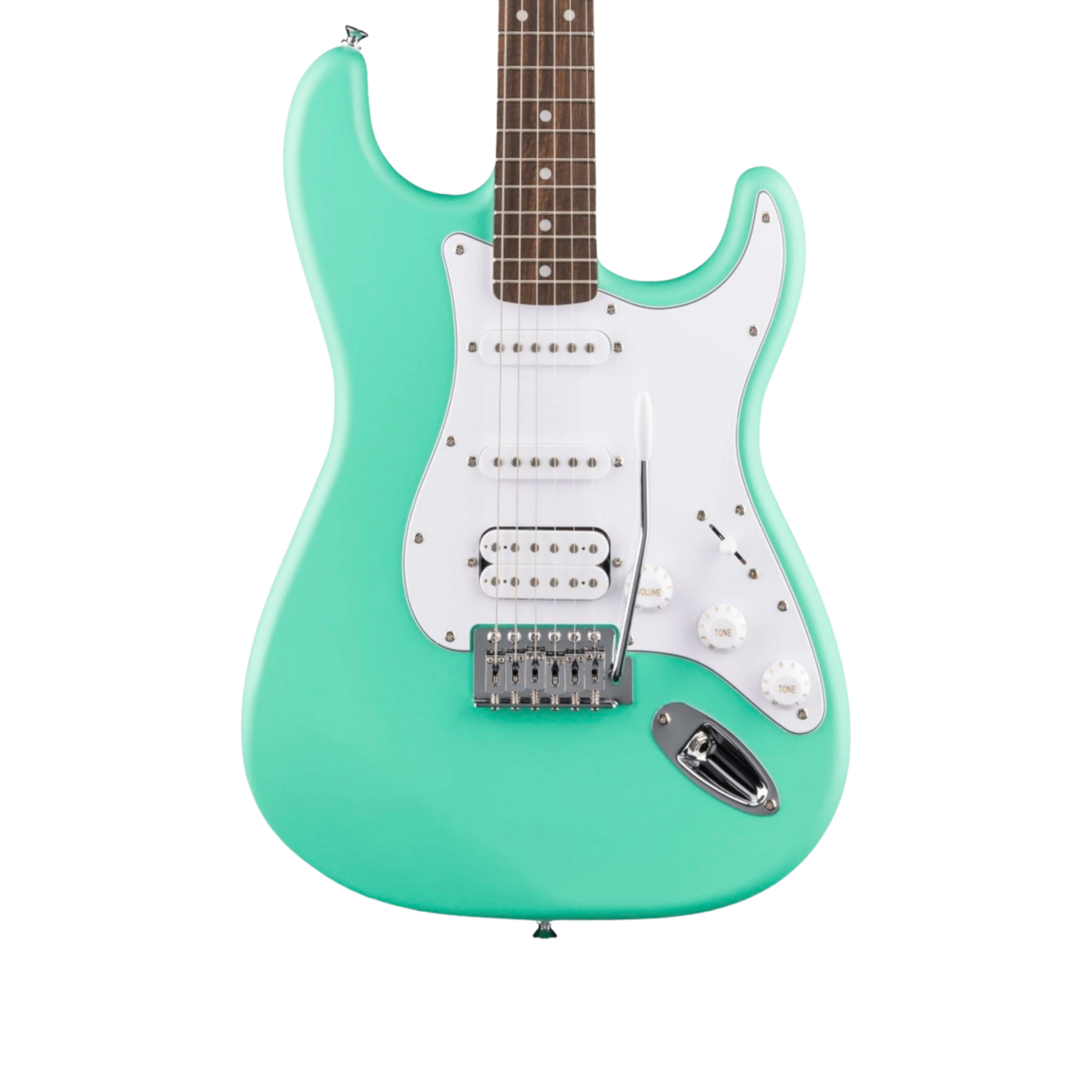 SQUIER Debut Series Stratocaster HSS Electric Guitar, Laurel FB, Sea Foam Green