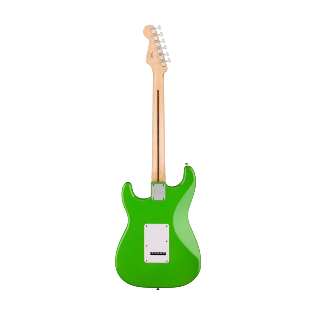 SQUIER FSR Sonic Stratocaster HSS Electric Guitar w/White Pickguard, Laurel FB, Lime Green