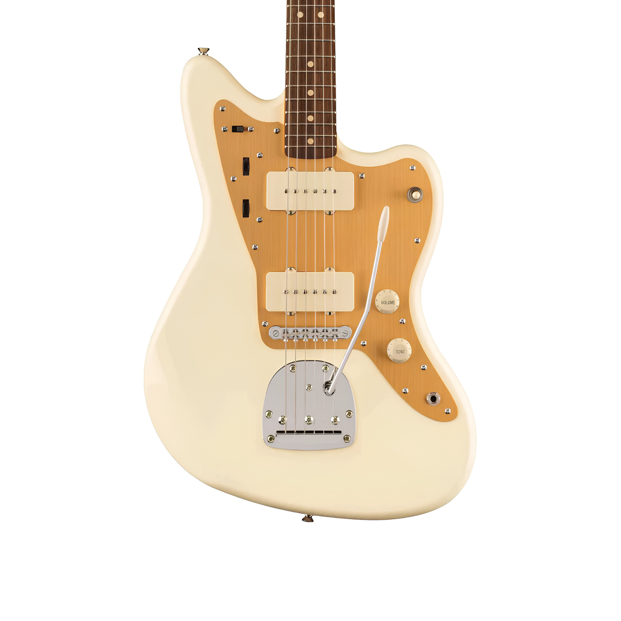 SQUIER J Mascis Signature Jazzmaster Electric Guitar, Laurel FB, Vintage White