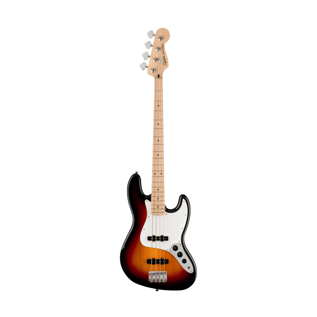 SQUIER Affinity Series Jazz Bass Guitar, Maple FB, 3-Color Sunburst