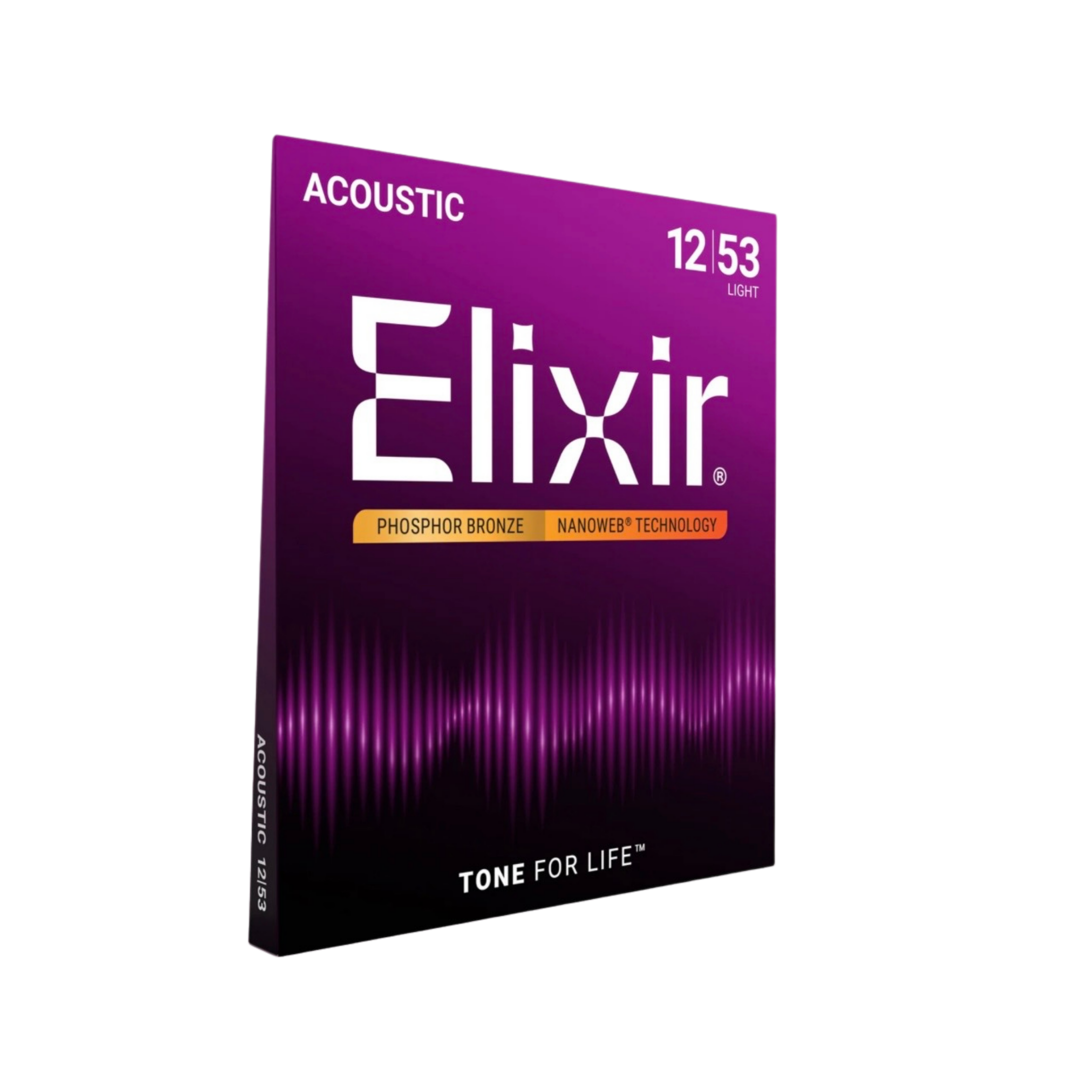 ELIXIR 16052 Nanoweb Phosphor Bronze Acoustic Guitar Strings, Light, 12-53