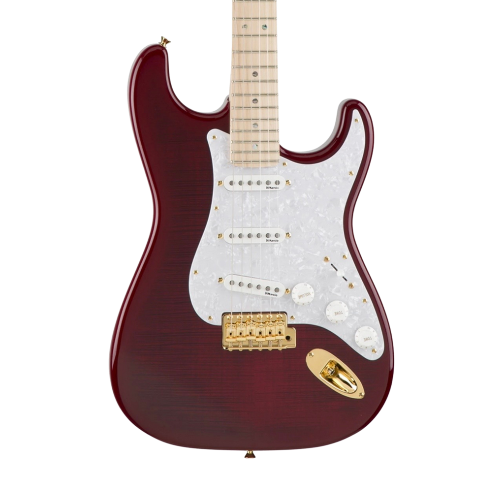 FENDER Japan Ritchie Kotzen Signature Stratocaster Electric Guitar, Maple FB, Transparent Red Burst