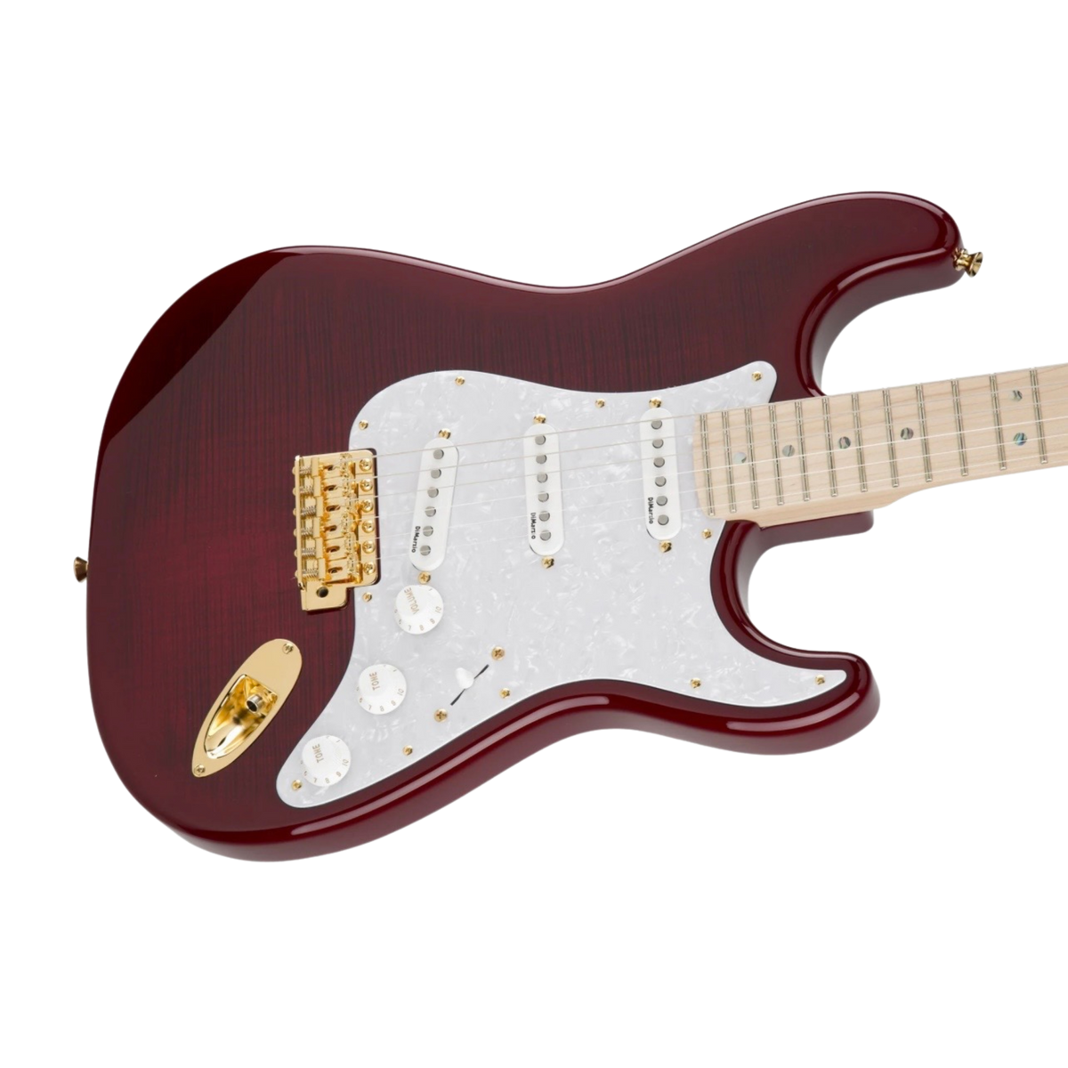 FENDER Japan Ritchie Kotzen Signature Stratocaster Electric Guitar, Maple FB, Transparent Red Burst