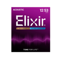 ELIXIR 11050 Polyweb 80/20 Bronze Acoustic Guitar Strings, Light, 12-53