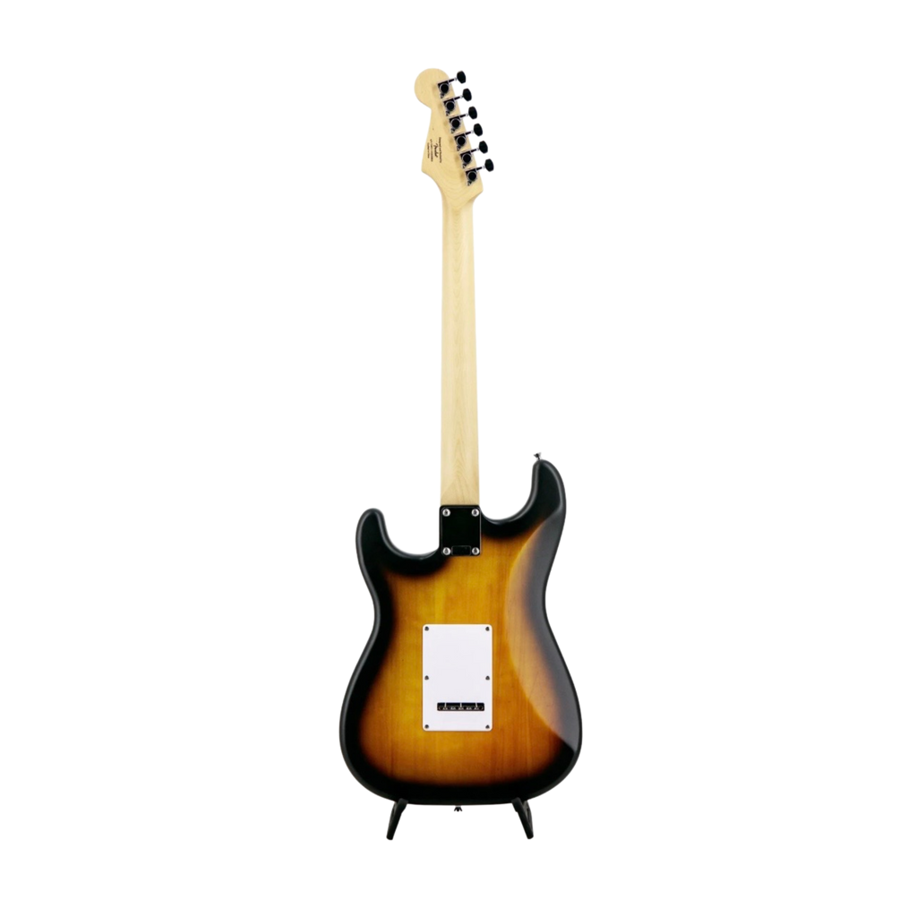 SQUIER Debut Series Stratocaster HSS Electric Guitar, Laurel FB, 2 Tone Sunburst