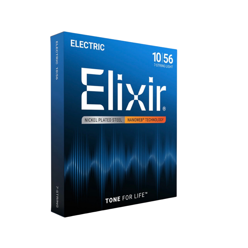 ELIXIR 12057 Nanoweb Light 7-String Electric Guitar Strings 10-56