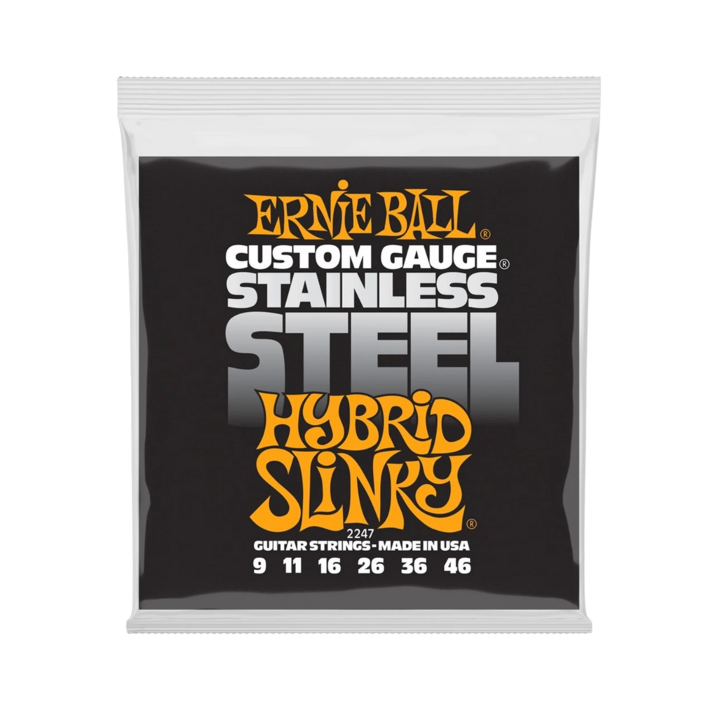 ERNIE BALL Hybrid Slinky Stainless Steel Wound Electric Guitar Strings, 9-46