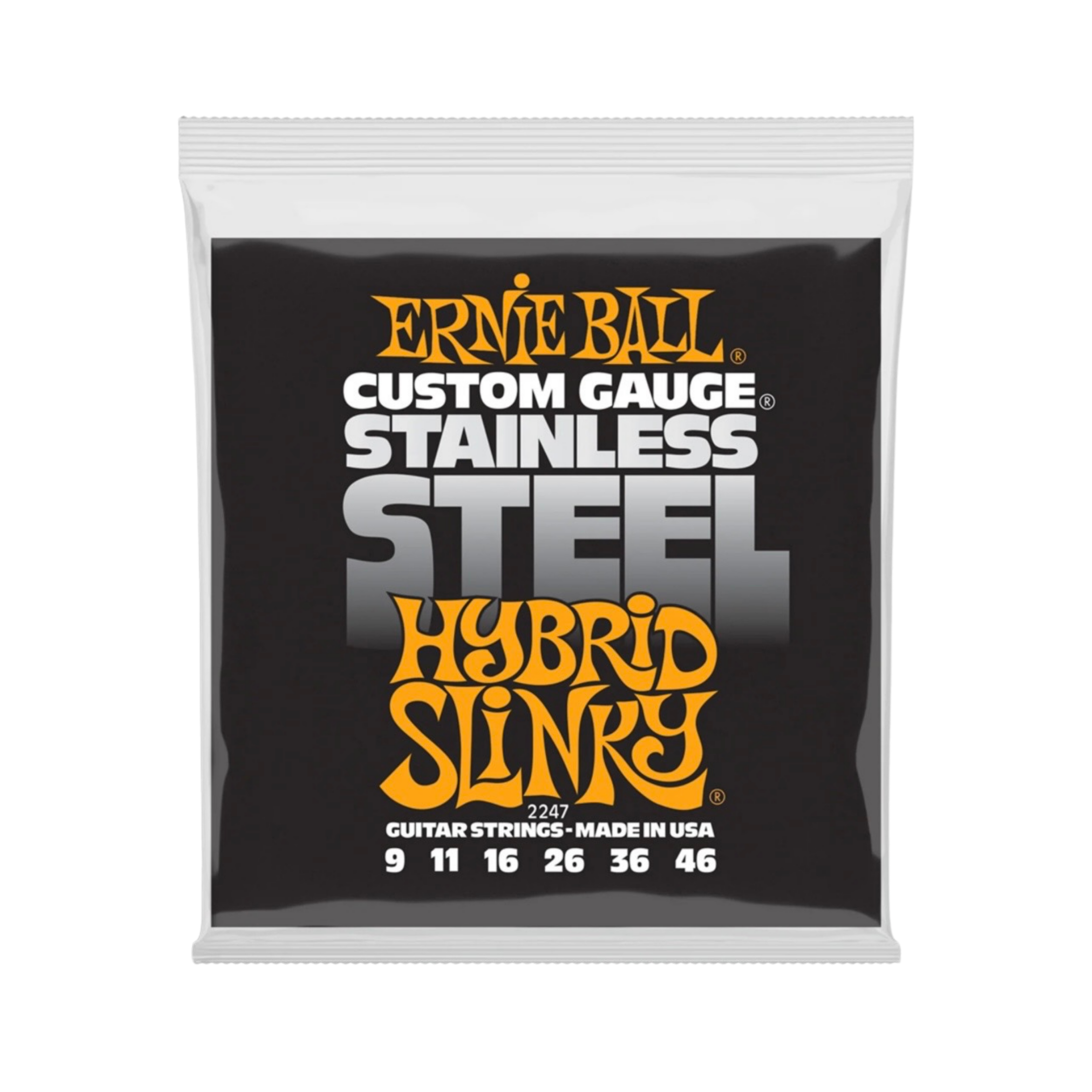 ERNIE BALL Hybrid Slinky Stainless Steel Wound Electric Guitar Strings, 9-46
