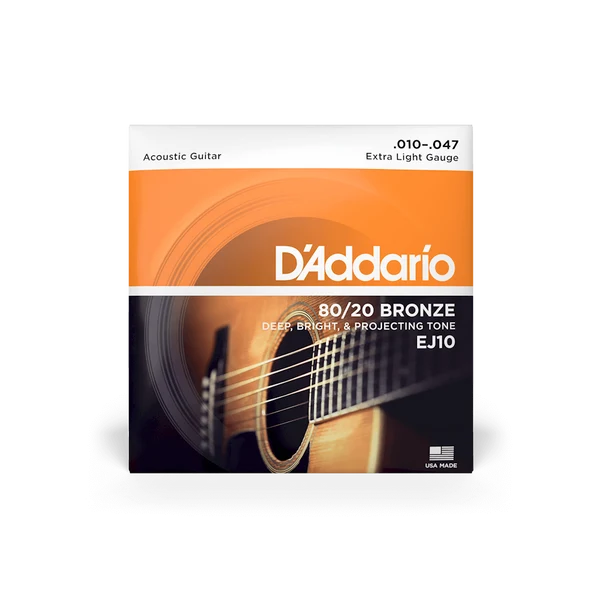 D’ADDARIO Acoustic String 80/20 Bronze EJ10 10-47 Extra Light