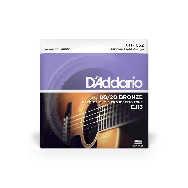 D’ADDARIO Acoustic String 80/20 Bronze EJ13 11-52 Custom Light