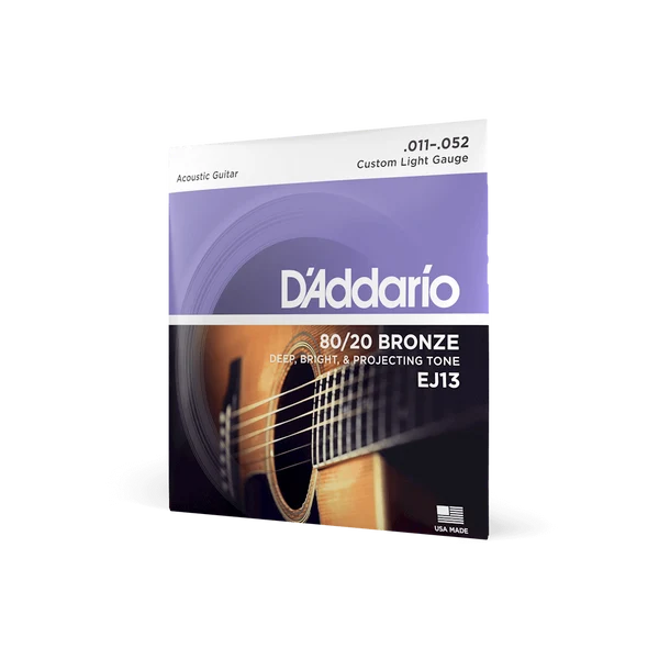 D’ADDARIO Acoustic String 80/20 Bronze EJ13 11-52 Custom Light