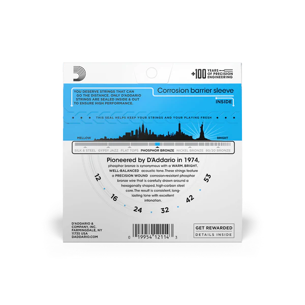 D’ADDARIO Acoustic String Phosphor Bronze EJ16 12-53 Light