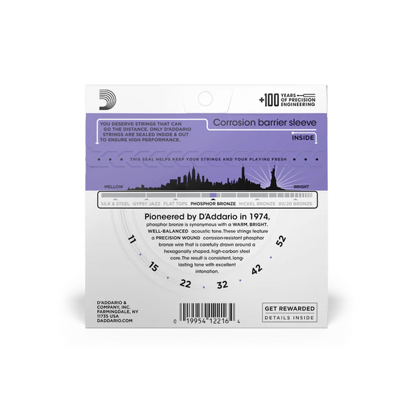 D’ADDARIO Acoustic String Phosphor Bronze EJ26 11-52 Custom Light