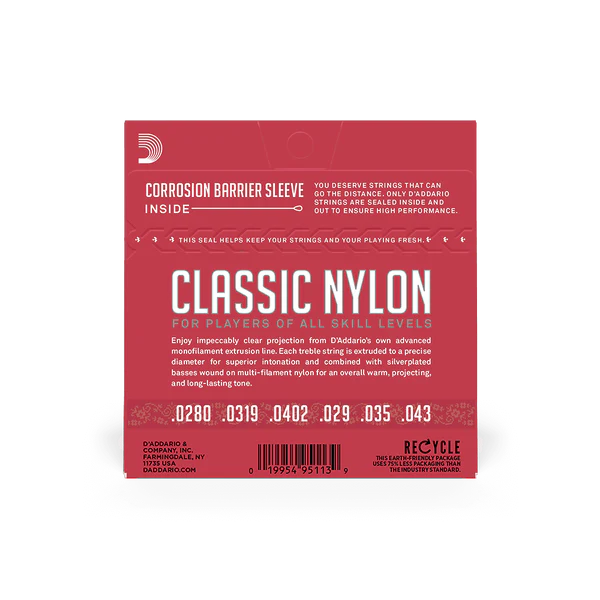 D’ADDARIO NYLON EJ27 N Normal Tension Nylon Student Classical Guitar Strings
