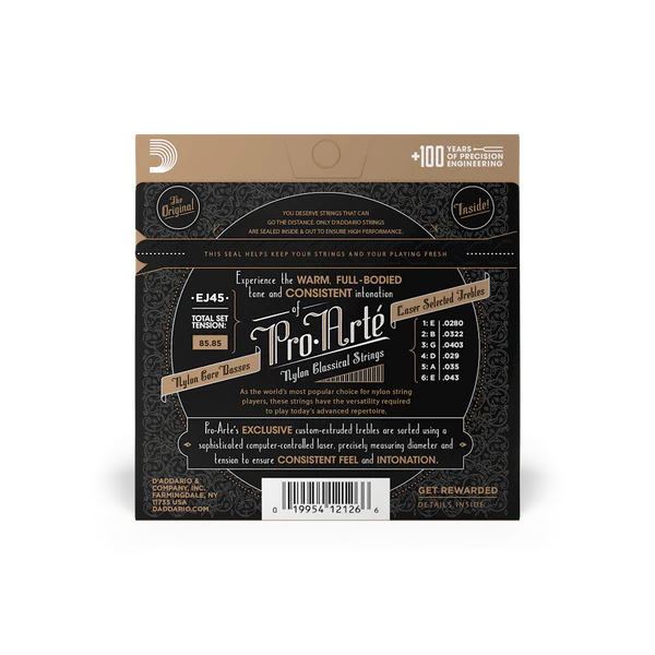 D’ADDARIO NYLON EJ45 PRO ARTE Normal Tension Classical Guitar Strings